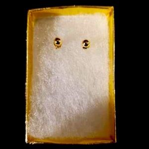 14K Solid Gold Ball Stud Earrings 5MM